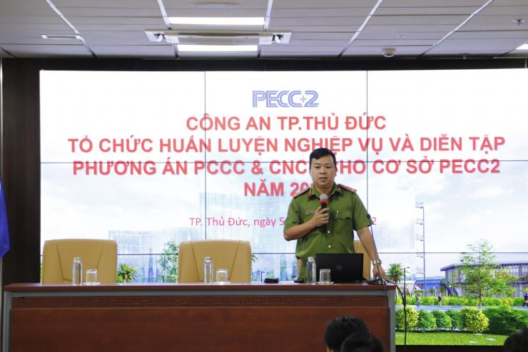 PECC2 THAM GIA HUẤN LUYỆN VÀ DIỄN TẬP PHƯƠNG ÁN PHÒNG CHÁY CHỮA CHÁY, CỨU NẠN CỨU HỘ