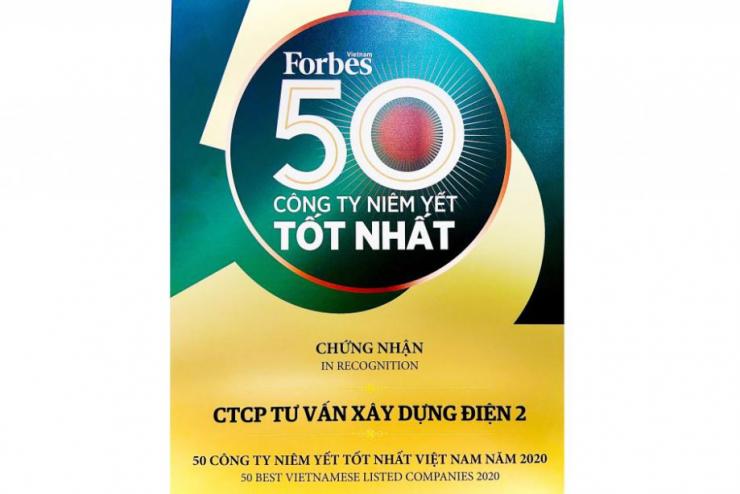 PECC2 được vinh danh trong Danh sách 50 Công ty niêm yết tốt nhất Việt Nam tại Diễn đàn kinh doanh 2020 do Forbes Việt Nam tổ chức